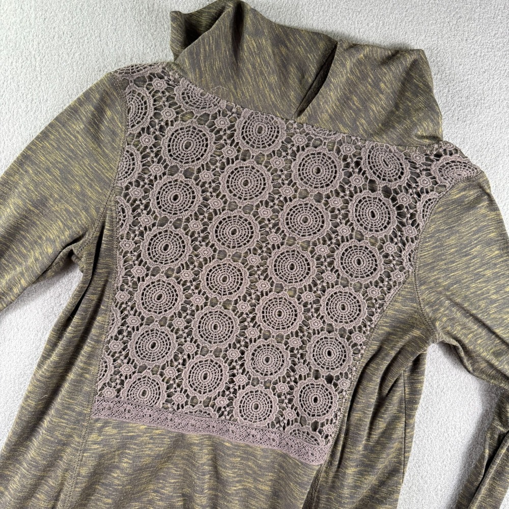 Anthropologie Saturday Sunday Dress Women XS Green Cowl Boho Cottage Midi Shift‎ - Picture 7 of 13